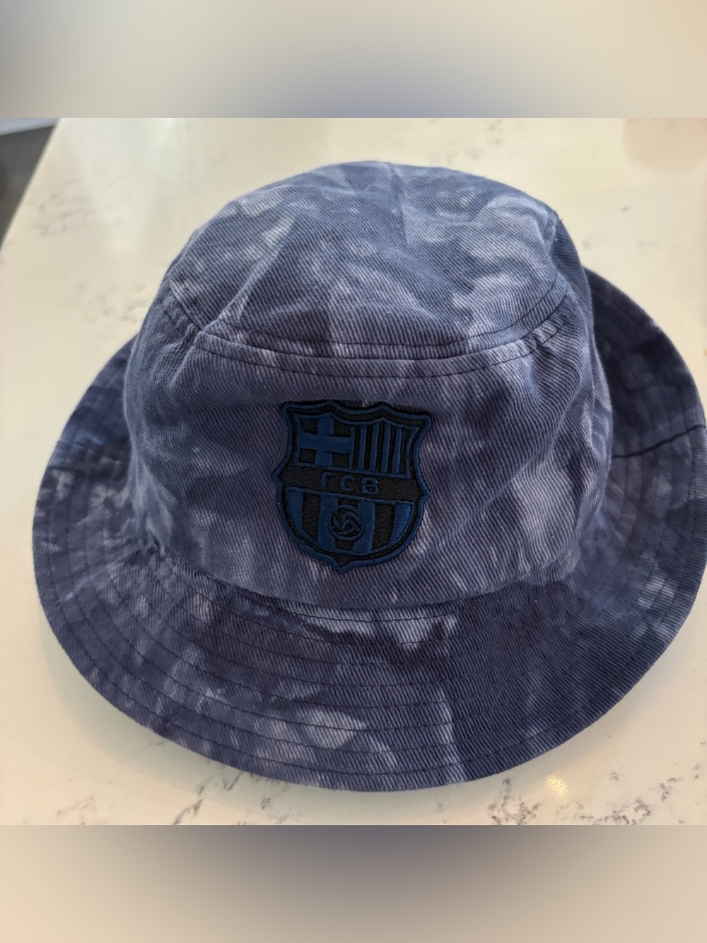FC Barcelona Barça Blue & White Tie-Dye Bucket Hat